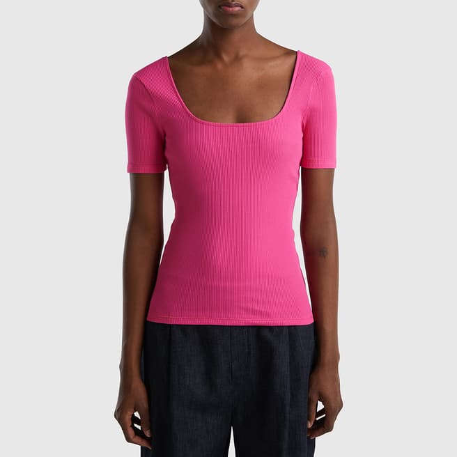 United Colors of Benetton Pink Square Neck Top