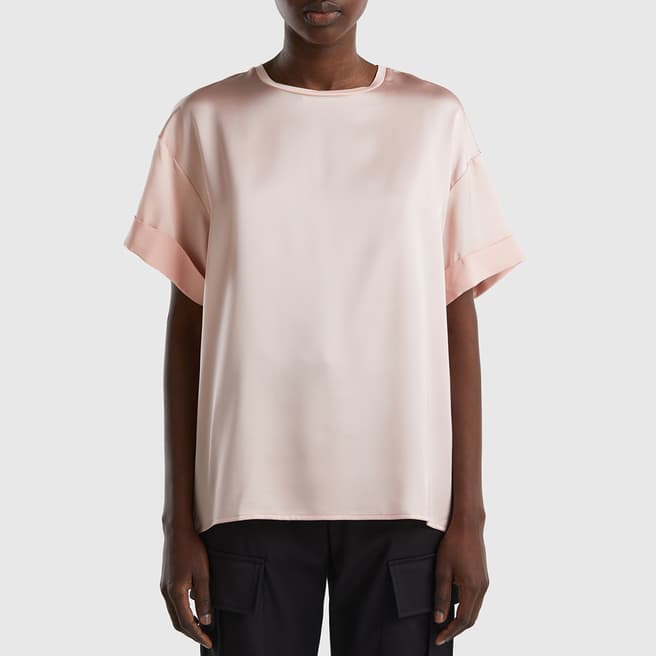 United Colors of Benetton Light Pink Silk Top