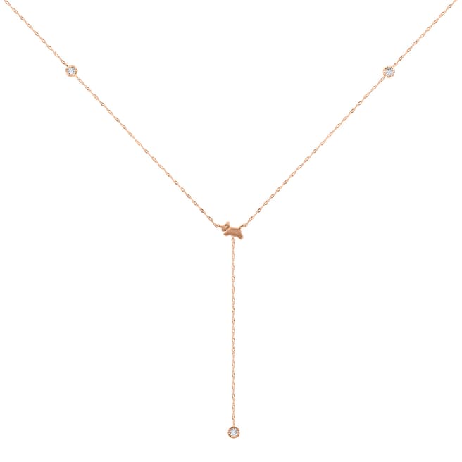 Radley 18ct Rose Gold Plated Stone Set Lariot Jumping Dog Necklace