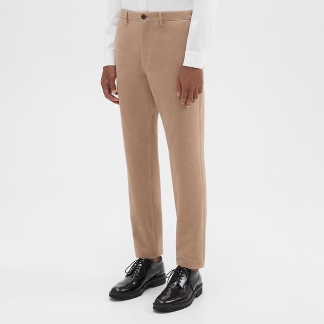 Theory Camel Zaine Stretch Cotton Blend Trousers