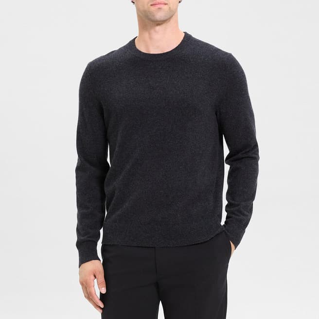 Theory Charcoal Hilles Crew Cashmere Jumper