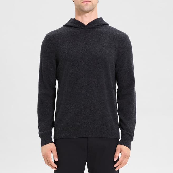 Theory Charcoal Hilles Hooded Cashmere Jumper
