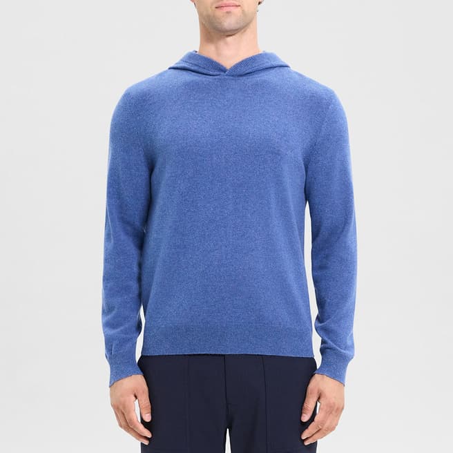 Theory Blue Hilles Hooded Cashmere Jumper