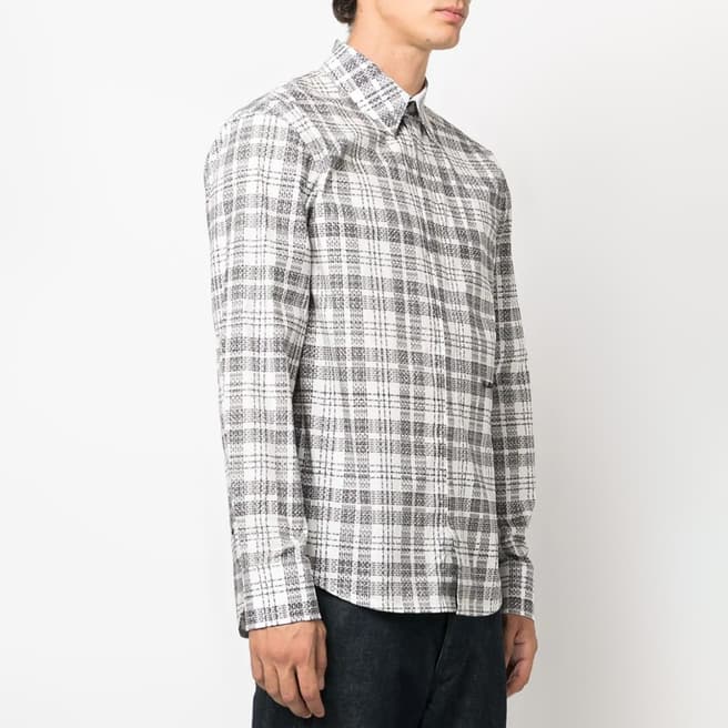 HELMUT LANG Grey Check Printed Cotton Shirt