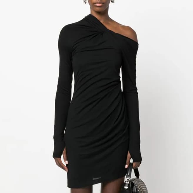 HELMUT LANG Black Twist one Shoulder Mini Dress
