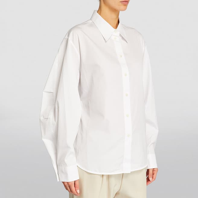 HELMUT LANG White Belted Button Cotton Shirt