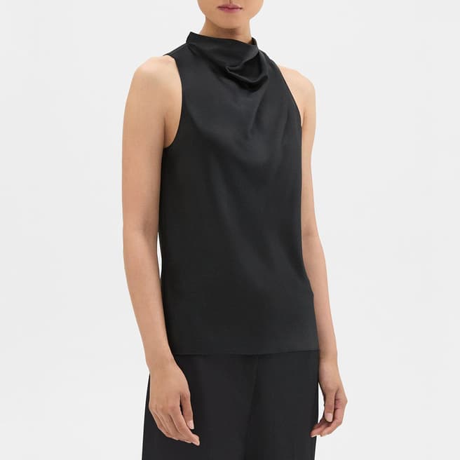 Theory Black Cowl Neck Blouse