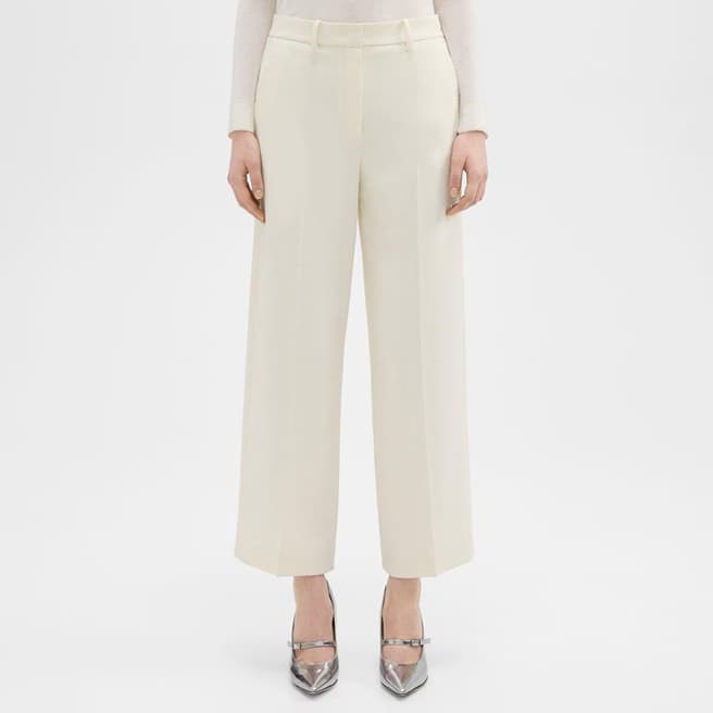 Theory Ecru Relaxed Trousers