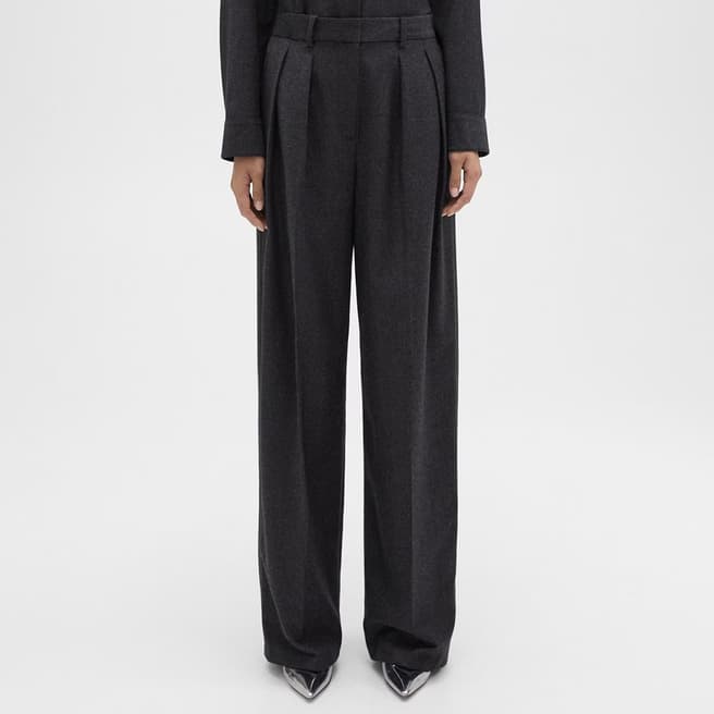 Theory Charcoal Pleated Trousers