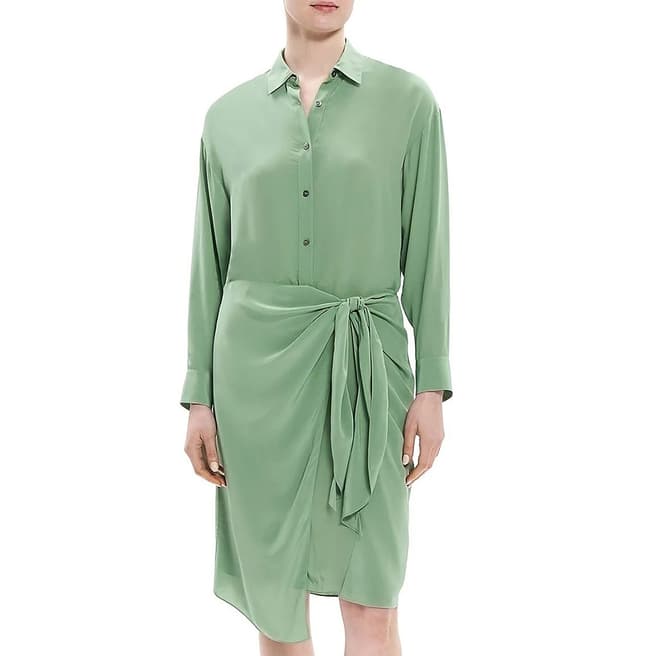 Theory Green Sarong Shirt Dress