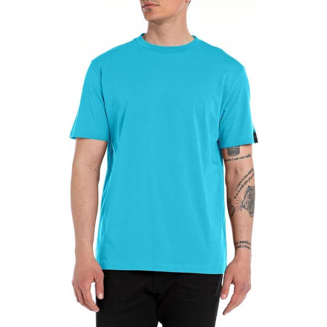 Replay Blue Clean Cut Cotton T-Shirt