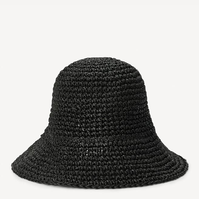 By Malene Birger Black Textured Bucket Hat