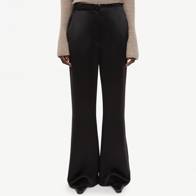 By Malene Birger Black Amores Satin High Waisted Trouser