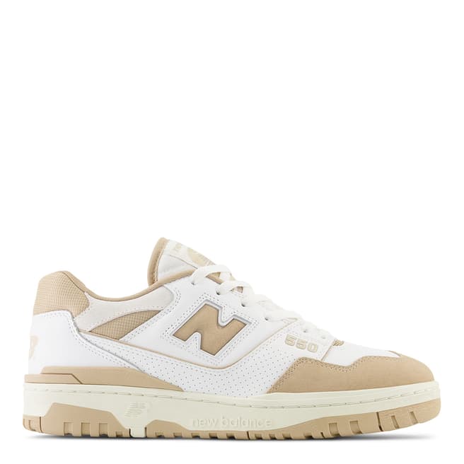 New Balance Unisex White And Beige 550 Trainers