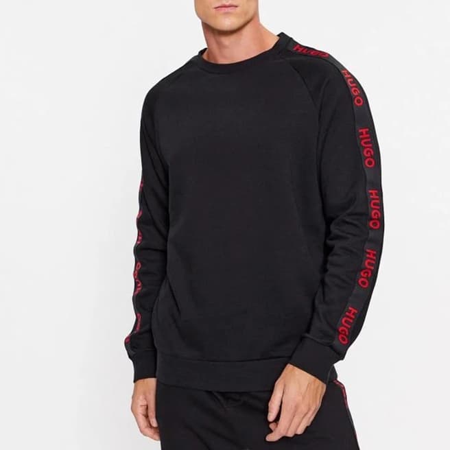 HUGO Black Terry Cotton Sweatshirt