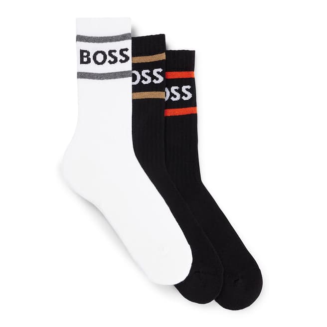 BOSS Multi 3-Pack Stripe Cotton Blend Socks
