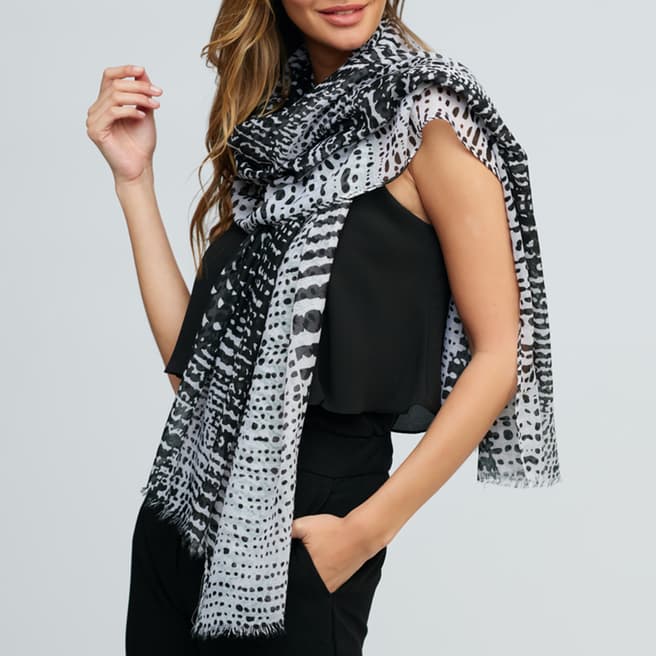 Pia Rossini Black and White Elodie Scarf