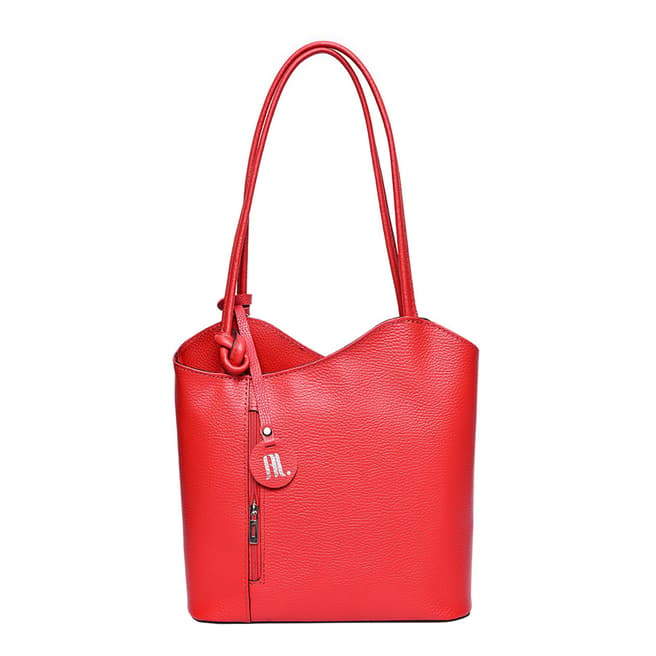 Anna Luchini Red Leather Tote Bag
