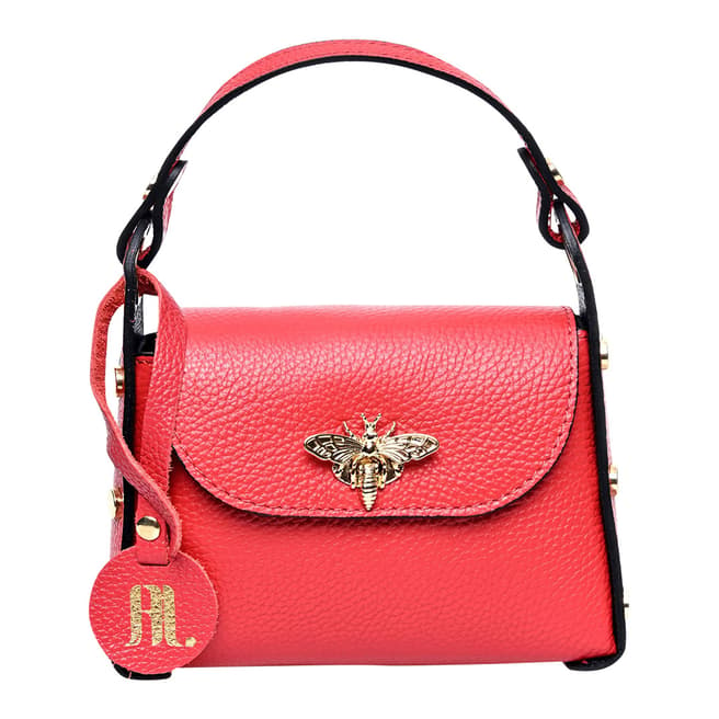 Anna Luchini Red Leather Top Handle Bag