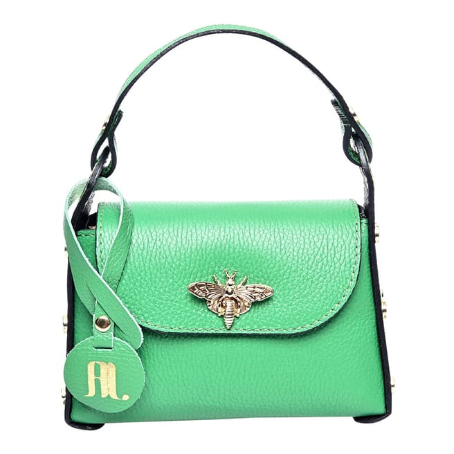 Anna Luchini Green Leather Top Handle Bag