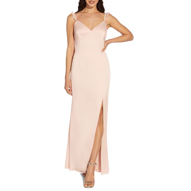 Adrianna Papell Blush Divine Crepe Chiffon Gown