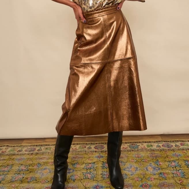 Wyse Bronze Lateisha Faux Leather Skirt