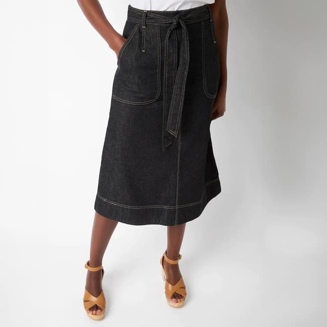 Wyse Black Remi Denim Skirt