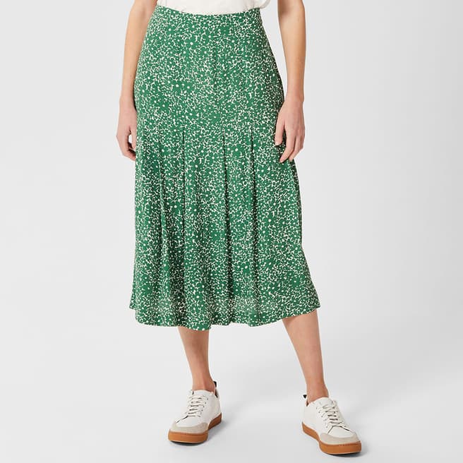 Hobbs London Green Diane Printed Midi Skirt