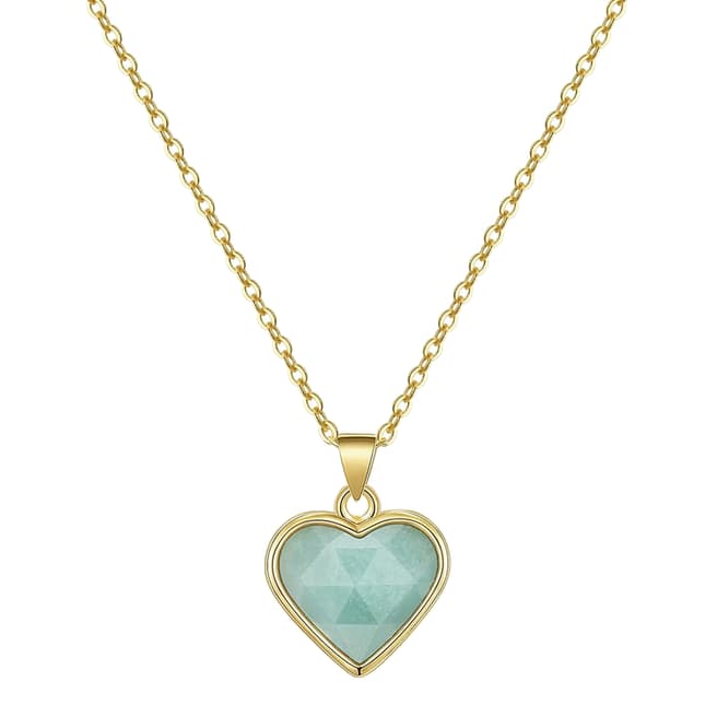 Liv Oliver 18K Gold Heart Gemstone Necklace