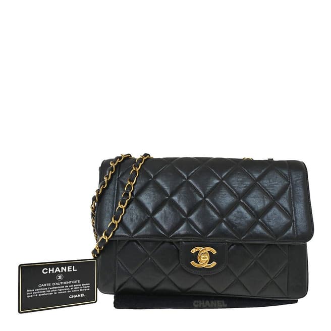Vintage Chanel Black Matelasse Handbag