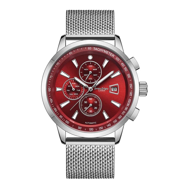 Swan & Edgar Limited Edition Swan & Edgar Hand Assembled Refined Automatic Steel Red