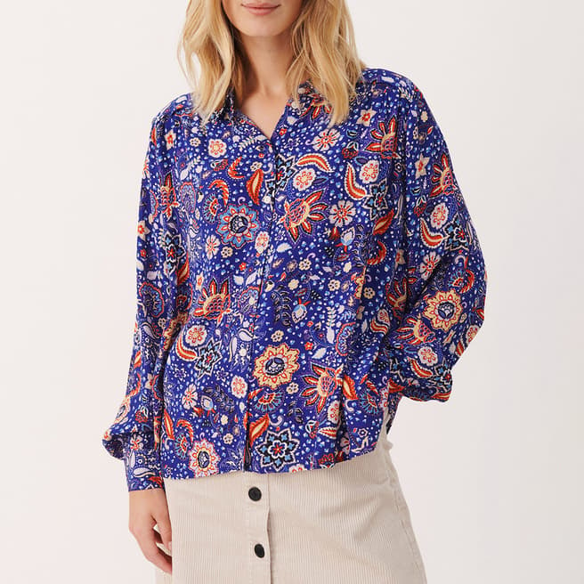 Part Two Blue Verna Printed Blouse