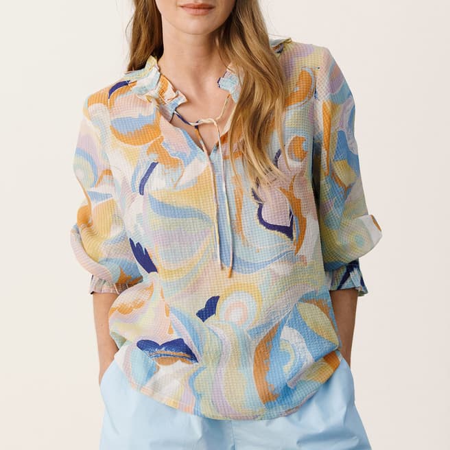 Part Two Blue Printed Amber Blouse