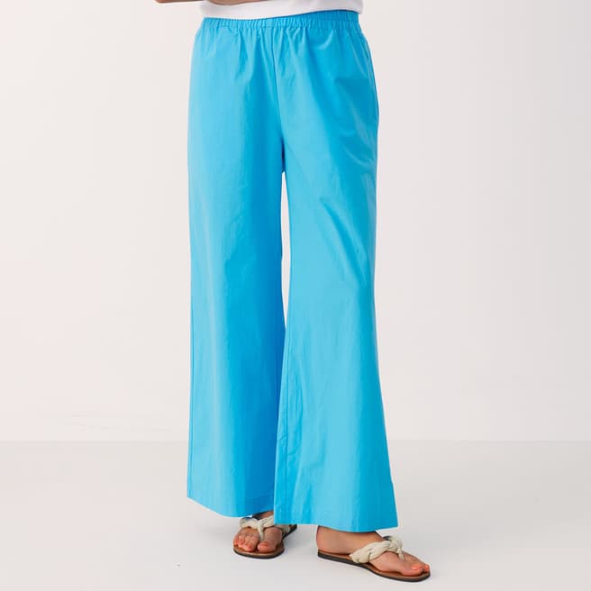 Part Two Blue Aisha Cotton Trouser