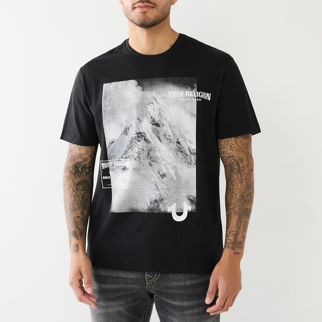 True Religion Black Mountain Graphic Cotton T-Shirt