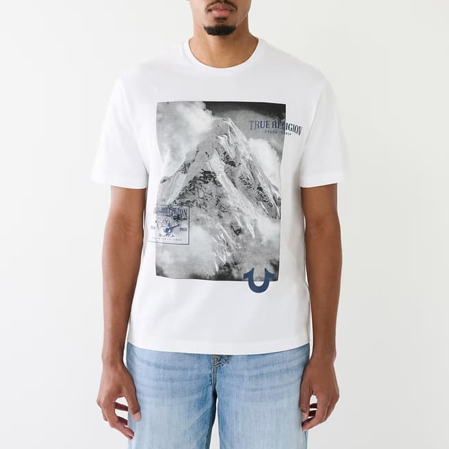 True Religion White Mountain Graphic Cotton T-Shirt