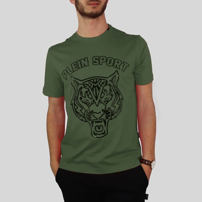 Philipp Plein Khaki Cotton T-Shirt