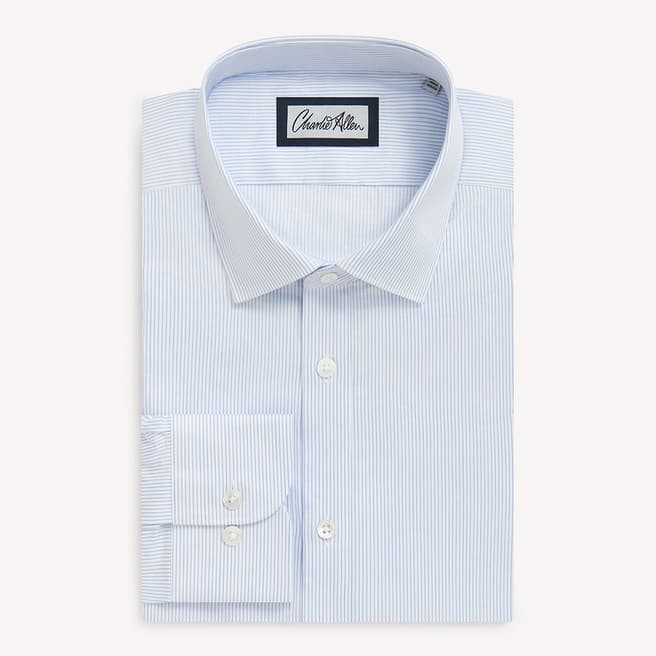 Charlie Allen Blue/White Stripe Regular Fit Cotton Shirt