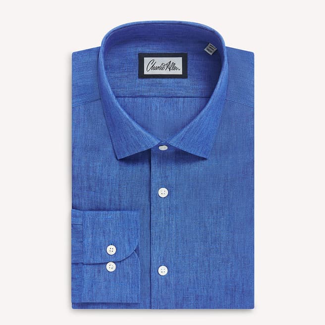 Charlie Allen Blue Regular Fit Linen Shirt