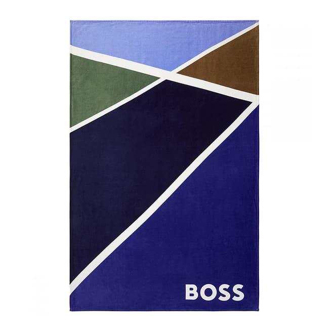 Hugo Boss Tennis Co Blue Beach Towel