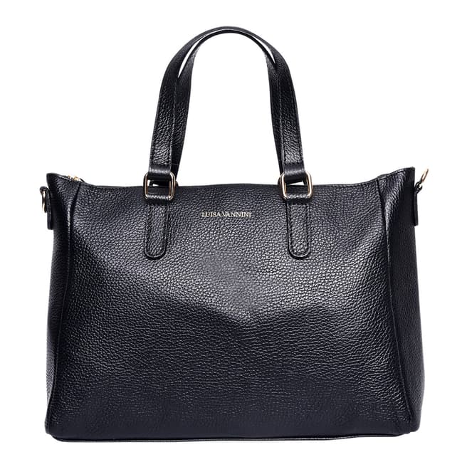 Luisa Vannini Black Leather Handbag