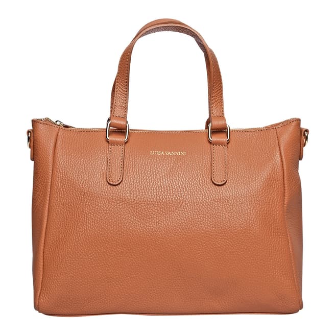 Luisa Vannini Brown Italian Leather Shoulder Bag