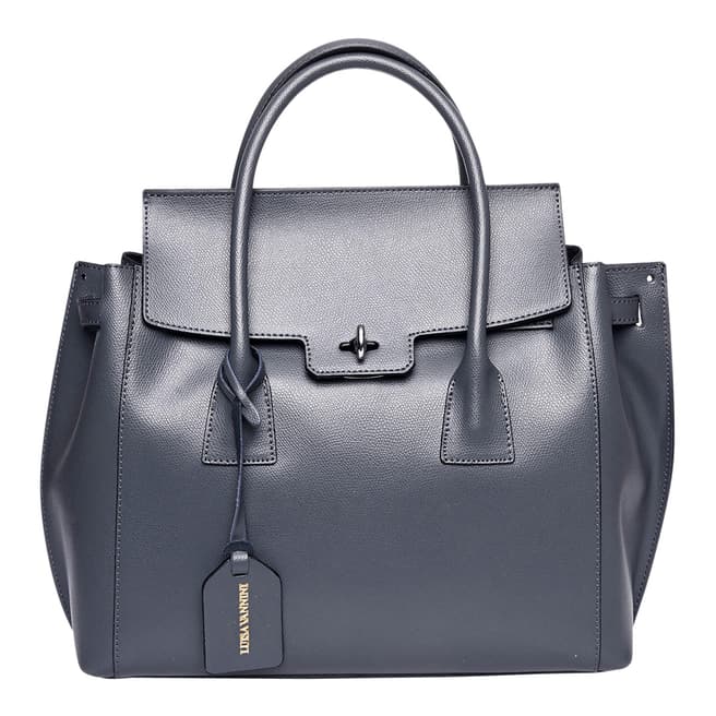 Luisa Vannini Grey Italian Leather Crossbody bag