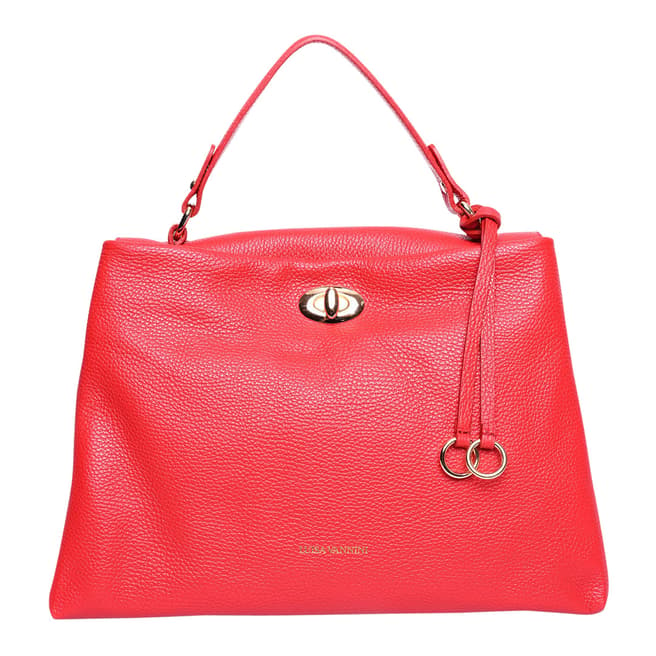 Luisa Vannini Red Italian Leather Shoulder Bag