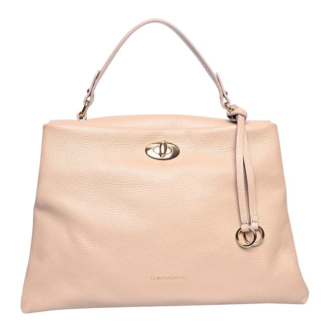 Luisa Vannini Light Pink Italian Leather Shoulder Bag