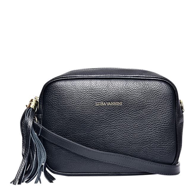 Luisa Vannini Black Leather Crossbody Bag