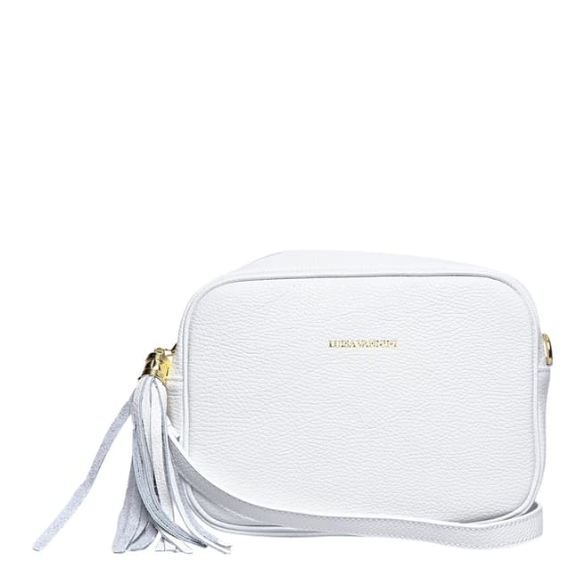 Luisa Vannini White Italian Leather Shoulder Bag