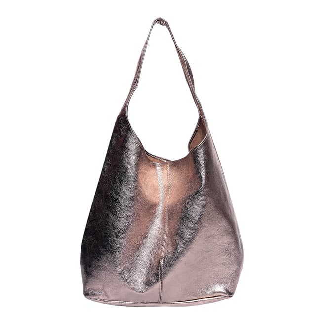 Luisa Vannini Bronze Italian Leather Top Handle Bag