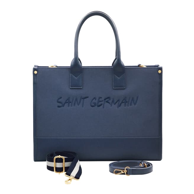 Ateliers Saint Germain Navy Quartier Latin Tote Bag
