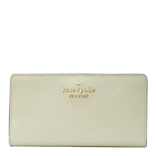 Kate Spade Sage Bundle Staci Saffiano Leather Large Slim Bifold Wallet